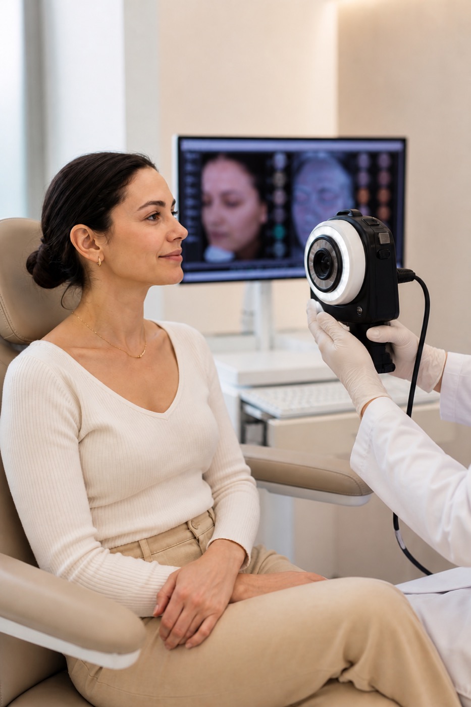 Computergestützte Hautanalyse mit professioneller Gesichtskamera